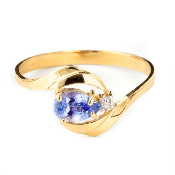Galaxy Gold Products Jewelry - 14K  GOLD RING WITH NATURAL DIAMOND & TANZANITE